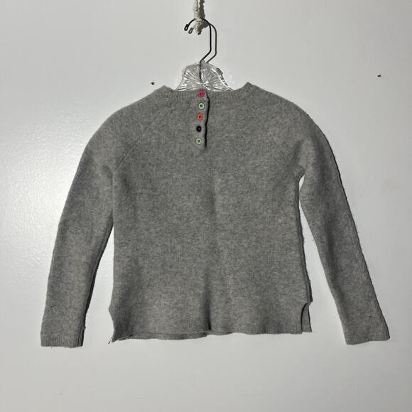 Kein Pure Merino Wool Crew Neck Gray Button Up Back Pullover Sweater Women’s S - Picture 4 of 7